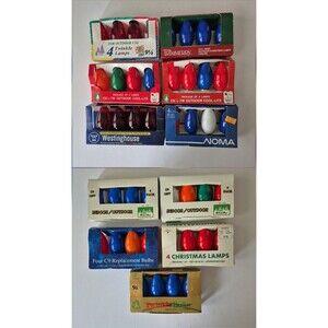 Vintage 11 Package Lot of C9 and C9 1/4 Multi Color Christmas Replacement Bulbs